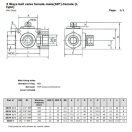 Hidraulik Kugelhahn 3 Wege 3/2 1/4" 